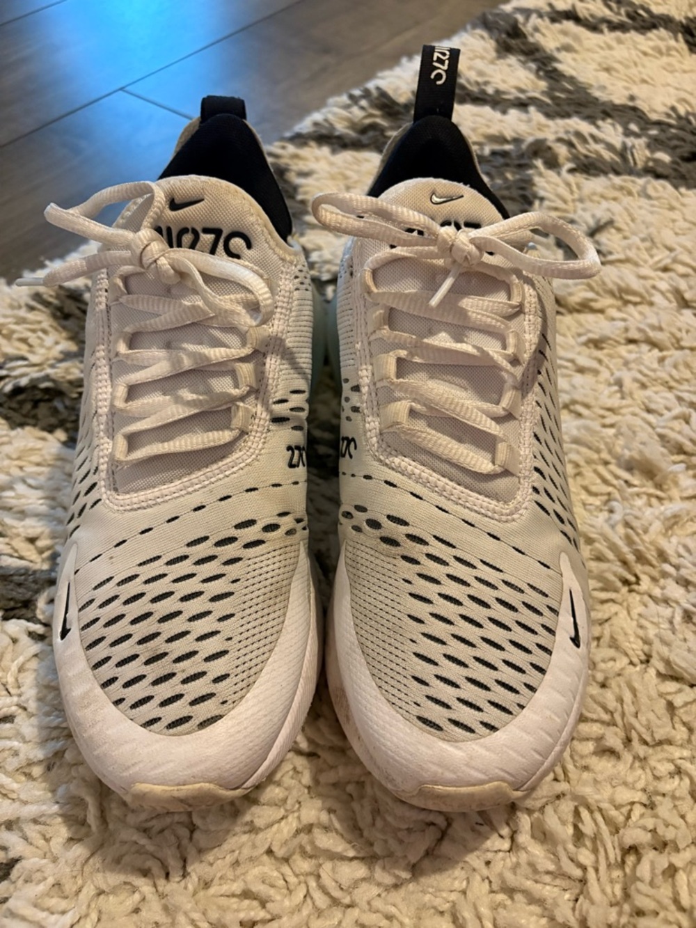 Nike White and Black Air Max 270 Sneakers